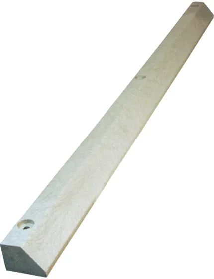 6' Economy Solid Plastic Parking Block - LiteGray