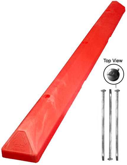 6' Commercial Plastic Parking Block - Red
