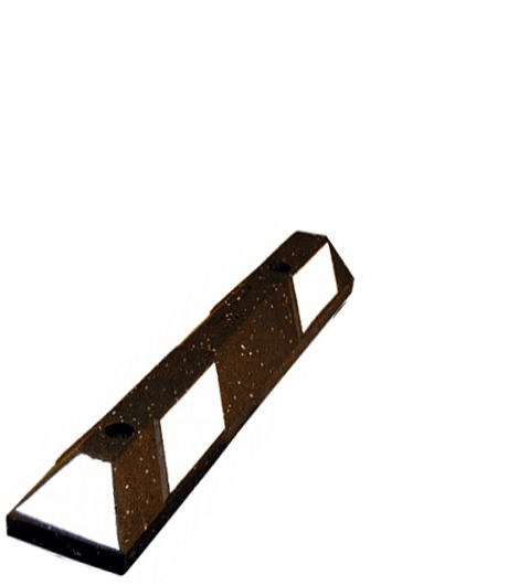 3' Recycled Rubber Parking Block - Black/White Reflective