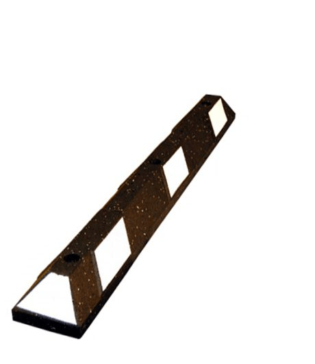 4' Recycled Rubber Parking Block - Black/White Reflective