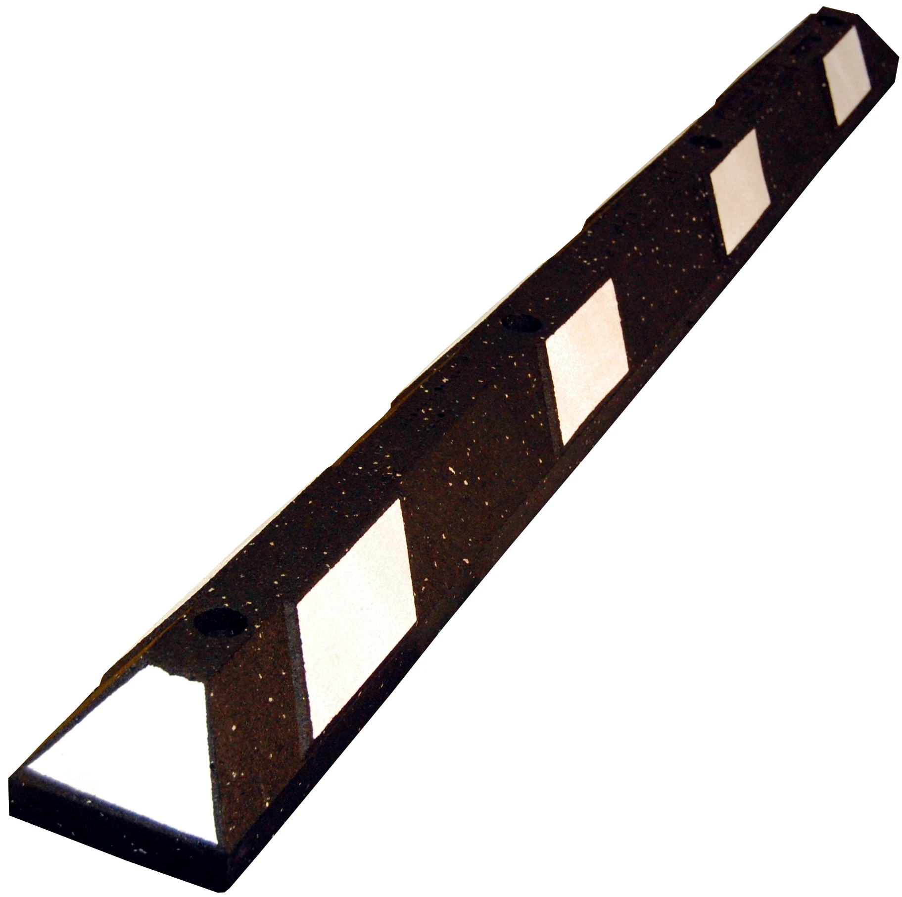 6' Recycled Rubber Parking Block - Black/White Reflective
